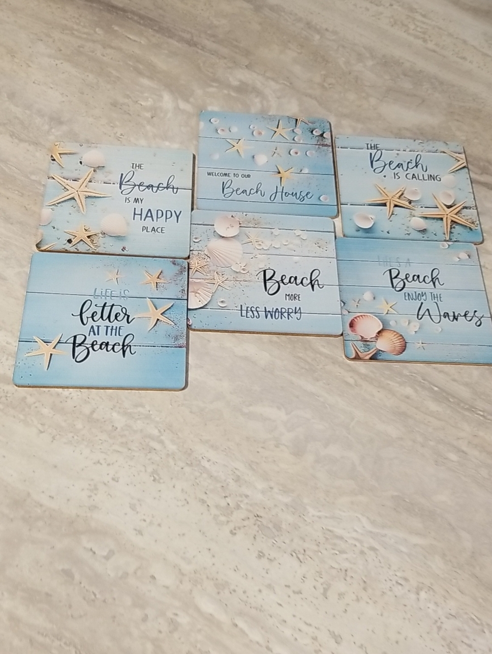 Beach Themed Wood Coasters